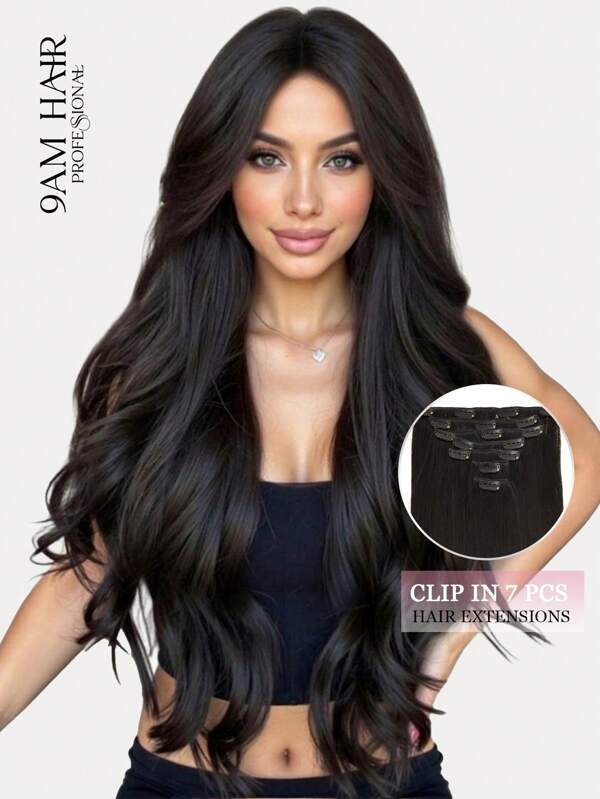 Clip-In Haarverlängerungen aus Echthaar, brasilianisch glatt, Clip-In, natürliche schwarze Farbe, Clip-Ins aus Remy-Haar, 14-20 Zoll für Frauen