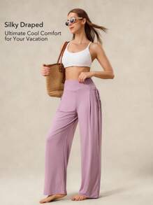 OutZeal Women Cool Touch Silky Soft UV Protection Pockets Outdoor Pants Travel Vacation Casual - Mauve Purple - View 2