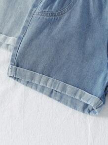 Sparklyn 少女三件套牛仔短裤：3条不同颜色的宽松腰部牛仔短裤，时尚百搭的夏季水洗牛仔短裤 - 彩色 - 查看 6