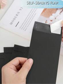 SHEIN Sobres para efectivo - 40 sobres reto de ahorro de dinero, sobres de dinero negros de 3.2x6.6 pulgadas, sobres de ahorro de dinero de 80 g/m², sobres para llaves, cheques, tarjetas de regalo y entradas, de regreso a la escuela - Negro - Ver 3
