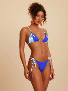 Travachic Women's Fashion Spaghetti Strap Triangle Bikini Set, Summer - Multicolor - View 6