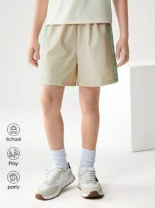 JNSQ Unisex Outdoor Profisport Shorts, Kinder Elastischer Bund Farbblock Loose Outdoor Sport Shorts - Weiss - Übersicht 1