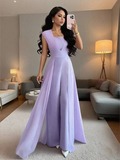 Rafferiza New French Style Waist Sleeveless Jumpsuit For Women Autumn Gentle Luxury Drape Slim Jumpsuit Rompers For Women Bodysuits For Women