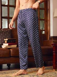 EverLounge Men's Geometric Print Lounge Pants, Homewear Bottom - Multicolor - View 4