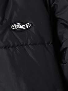 Sparklyn 男童休闲宽松羽绒服，适合秋冬季上学及通勤穿着 - 黑色 - 查看 4