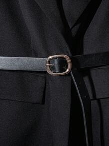 Franclia Women's Professional High-End Black Blazer Vest With Belt For Office/Work Clothes For University - Black - View 5