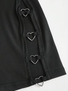 EgrlEra 女式夏季垂坠领露背性感迷你连衣裙，带金属圆形装饰