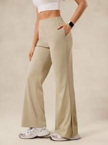 OutZeal Cool Touch Side Slits Straight Leg Sunproof Pants Side Pockets Daily Vacation Summer - Khaki - View 8