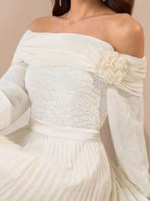 Modelyn Modische elegante Damenweste mit Spitzen-Patchwork - Weiss - Übersicht 8