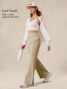 OutZeal Cool Touch Side Slits Straight Leg Sunproof Pants Side Pockets Daily Vacation Summer - Khaki - View 3