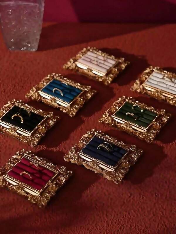 Goth 1pc Vintage European Jewelry Display,Vintage Palace Style Ring Tray, Photo Frame Ring Holder Tray For Earrings Necklaces, Elegant Boutique Showcase Photo Prop Decor,Home Decor