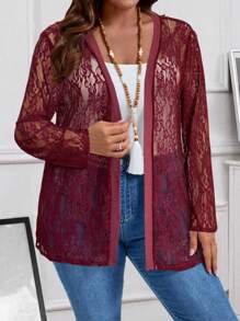 EMERY ROSE Chaqueta de protección solar de manga larga de encaje blanco de verano para otoño/invierno