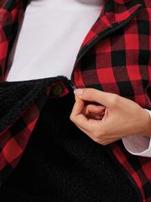 Boho Mama Maternity Plaid Zipper Front Sleeveless 3-In-1 Jacket  Fall Clothes Boho Maternity Fall Winter Clothes - Red - View 8