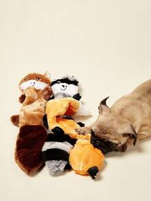 PETSIN 可爱松鼠浣熊毛绒狗玩具，内置 BB 呼叫声音，狗狗互动游戏 - 彩色 - 查看 3