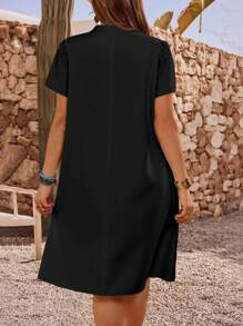 EMERY ROSE 女士心形印花短袖夏季休闲度假连衣裙，送给母亲的礼物，夏季假期，女士度假服装 - 彩色 - 查看 2