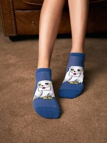 HARRY POTTER X SHEIN 6 đôi tất cổ ngắn mềm mại, thoáng khí, thấm mồ hôi dành cho nam thường ngày & Hedwig & Golden Snitch, tất ngắn nhiều màu sắc thời trang và dễ thương, mũi và gót được gia cố để tăng độ bền, phù hợp cho cả nam và nữ, Summer All-Match - Nhiều màu - Xem 7