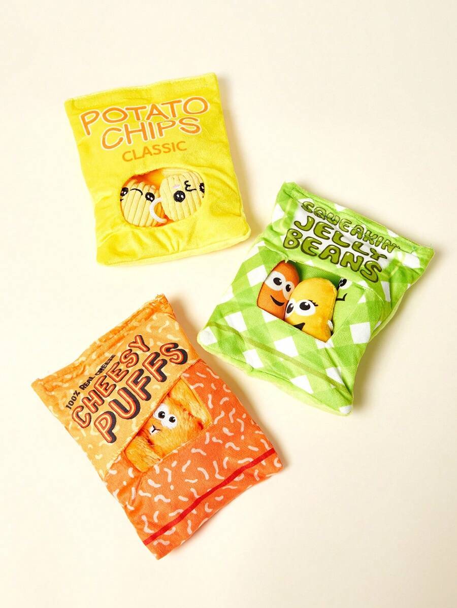 PETSIN Creative Hidden Food Plush Dog Toy, Containing BB Barking Sound, Interactive Play For Dogs - Multicolor - View 1