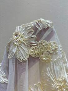 Elenzga 提花针织透视性感不对称领口交叉紧身鱼尾连衣裙 - 杏色 - 查看 7