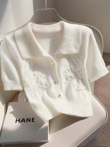 Franclia Unique Conception Floral de Niche Femmes Tricot Pullover