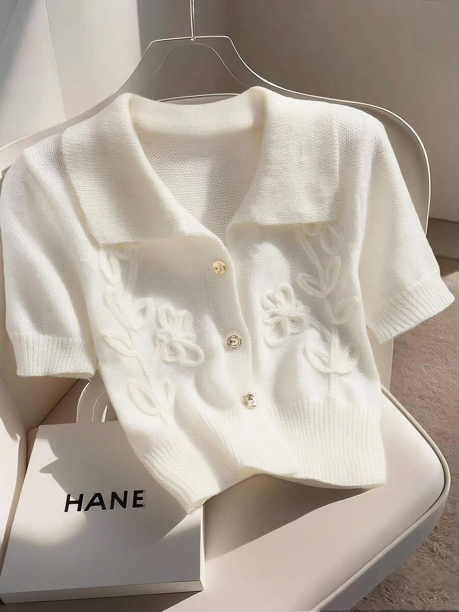 Franclia Unique Conception Floral de Niche Femmes Tricot Pullover