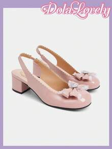 Dola Lovely Zapatos de plataforma y tacón alto con lazo y encaje, estilo Lolita, adecuados para Halloween y Navidad