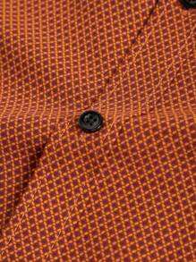 Calvornis Men's Long Sleeve Allover Print Button-Front Casual Business Shirt, Fall, Formal, Ceremony - Khaki - View 3