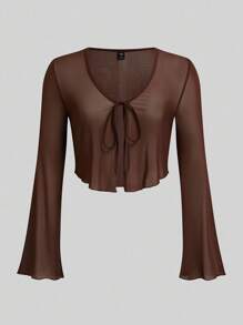 Sunspun 大码休闲浪漫连衣裙（带罩衫），两件套 - 卡其色 - 查看 16