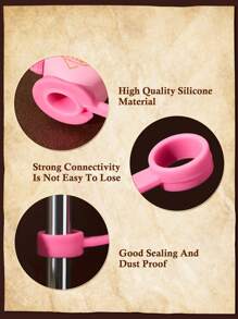 HARRY POTTER X SHEIN 1pc, 2 Reusable Silicone Straw Sleeves, Suitable For Straws With A Diameter Of 8-10 Mm - Multicolor - View 5