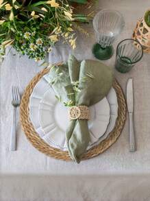 SHEIN 1 pièce/6 pièces Napperon tressé, Napperon rond en osier, Napperon tressé fait main en forme de calebasse naturelle, Napperon tressé style ferme, Napperon en osier style antique, Articles ménagers, Fournitures pour fête de mariage, Décoration de la maison, Décoration de la chambre, Saint-Valentin, Saint-Valentin, Cuisine, Accessoires de cuisine, Mariage