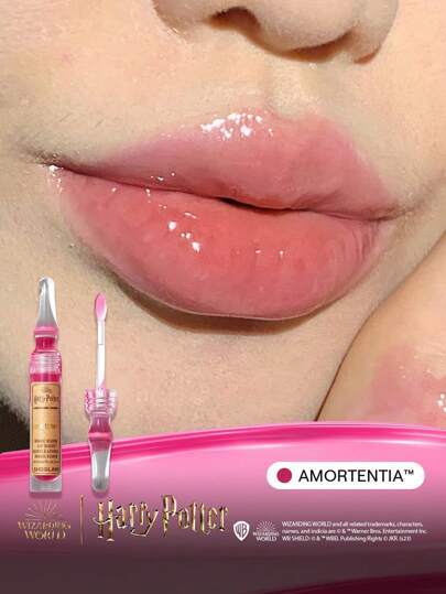 Harry Potter™ X SHEGLAM 哈利波特™ 靈藥唇彩-Amortentia™ 高光澤唇油閃亮閃光保濕唇部護理減少唇部細紋光滑液體唇膏熱粉色玫瑰唇彩 品牌 美容 化妝 化妝品 適合女性與女孩 完美搭配冬季 Y2K 時尚 流行 生日禮物 假期 派對準備就緒 最佳顏色