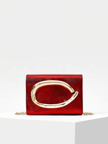 MOTF PREMIUM METALLIC DECOR PU LEATHER CLUTCH - Red - View 5