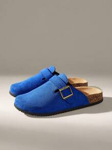 Solecia 女士时尚厚底方形扣装饰凉鞋 - 藍色 - 查看 2