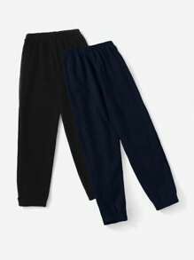 SHEIN Cottnline Women's Solid Color Drawstring Waist Jogger Pants - Multicolor - View 2