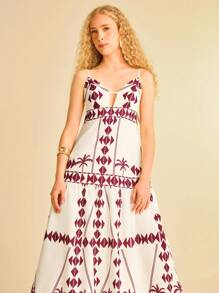 CAJUNI Vestido casual de playa con estampado tropical para mujer - Ropa bohemia para mujer / Ropa occidental para mujer / Gráfico / Mujer casual - Básico / Tops para salir de mujer / Ropa de mujer para otoño