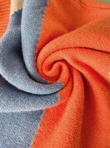 Franclia Damen Große Größen französischer Stil V-Ausschnitt Kontrast Farbe asymmetrische luftige, modische, vielseitige Pendler Strickweste, Frühling und Herbst