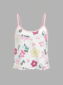 少女俏皮可爱美式印花睡衣套装 - 彩色 - 查看 1