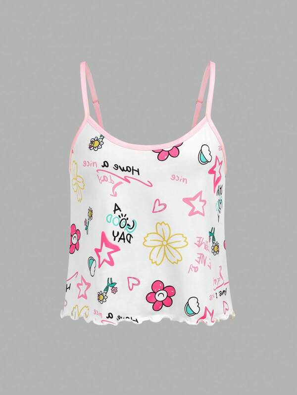 NotGurli Conjunto de pijama para adolescentes con estampado americano lindo y atrevido