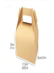 SHEIN Kraft Gable Boxes, Brown/White/Black Gable Boxes For Party Favor Birthday Wedding - Multicolor - View 3