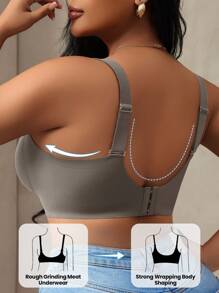 DesireSculpt 1 件女士无缝加垫文胸，配有可调节宽肩带，舒适、提升和支撑 - 深灰色 - 查看 2