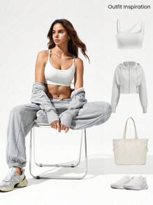 GLOWMODE Everyday Terry Sweat-Wicking Soft Breathable Loose Fit Adjustable Drawstring Waist Jogger Sweatpants With Side Pockets Dancing Spring - Light Grey - View 6