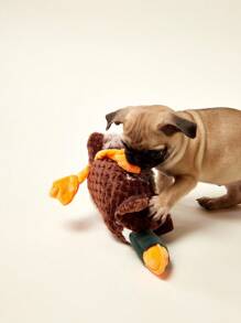 PETSIN 创意野鸭造型毛绒狗玩具，含BB吠叫声，狗狗互动玩耍 - 彩色 - 查看 2