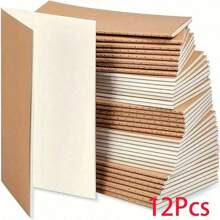 SHEIN 6PCS 12PCS Small Pocket Notebook Brown Kraft Paper Unlined Steno Pads Mini Notepad Journal Memo Pad For School Office Travel Writing Notes Planner Diary Back To School Supplies Stationery