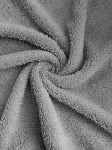 Comfylo 加大落肩抽绳连帽大衣，适合冬季 - 灰色 - 查看 8