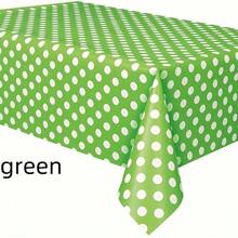 1 块桌布，圆点桌布一次性塑料防水野餐桌布，生日派对、感恩节、婚礼、烧烤、毕业典礼、野餐的桌布