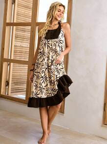 Lullawish 波西米亚棕榈树印花吊带裙，度假风