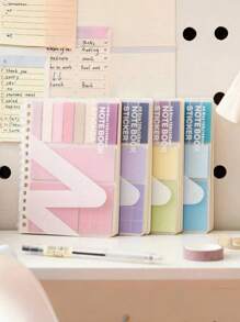 SHEIN دفتر متعدد الوظائف ب- 280 صفحة مع ملصقات للمذكرات والفهرس - 40 مذكرة لاصقة، 160 علامة فهرس، 20 ملصق توسعة، 60 صفحة داخلية، حلقة ربط ناعمة، مذكرات لاصقة، ورق مسطر أفقي، لوازم مدرسية ومكتبية، أساسيات العودة إلى المدرسة، دفتر ملاحظات للدراسة، إكسسوارات المخطط ، قرطاسية الجامعة، دفاتر مدرسية بالجملة، لوحة كتابة متينة، دفتر ملاحظات منظم - متعدد الألوان - مشاهدة 2