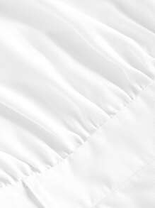 SHEIN MOD Women's White Oblique Shoulder Belted Wide Leg Short Jumpsuit - White - View 3