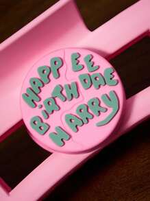 HARRY POTTER X SHEIN Fashionable Versatile Square Pink Big Hairgrip, Can Clip More Hair, Inspired By Birthday Cake - Pink - View 3