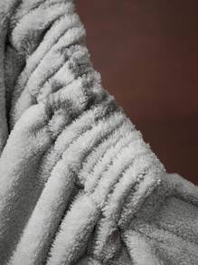 HARRY POTTER X SHEIN 1pc Graphic Print Embroidery Detail Bath Towl, Absorbent & Soft, Can Be Fixed On The Chest, Won't Slip Off - Grey - View 5