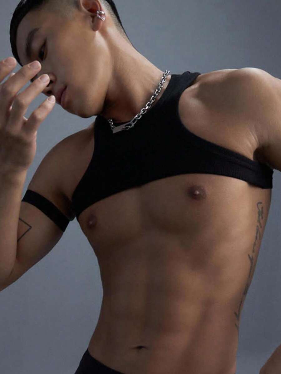 Manfinity Sport Corelite Camiseta de tirantes ajustada de corte slim de unicolor y cuello redondo para hombres